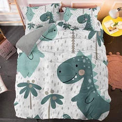 Cartoon Dinosaur Bedding Set Twin Queen King Size Boho Comforter/Duvet Cover Polyester Quilt Cover Pillowcase Soft Bedclothes