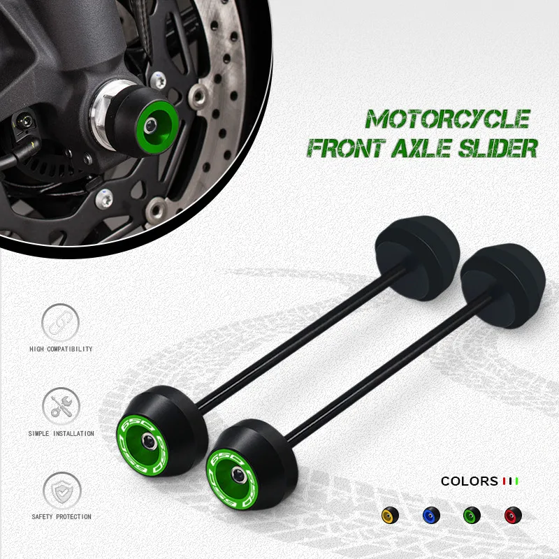 For ninja650 2018-2025 VERSYS650 VERSYS1000 2017-2025 Motorcycle Front Wheel Axle Fork Crash Sliders Protection Cap