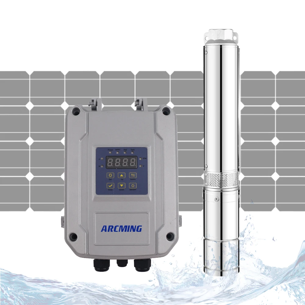ARP-4-20-52-110-1500 Solar deep well water pu photovoltaic water pu 2HP 1.5kw 20M3/H 50 meter lift Stainless steel