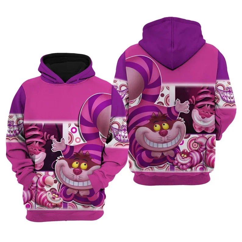 Disney Cheshire Cat Pink Cat Hoodie Disney Personalized Mouse Hoodie Casual Vintage Hoodie