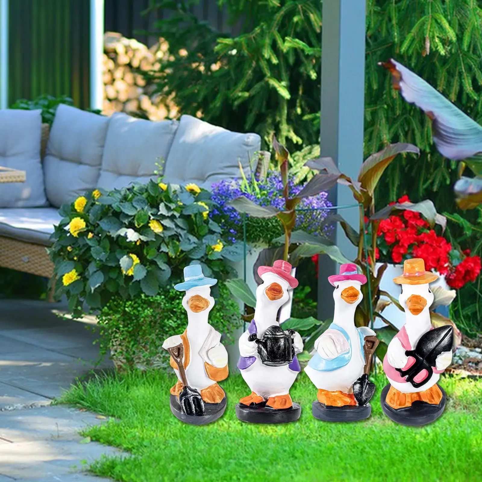 

Duck Statue Garden Statue Creative Yard Art Decor Garden Ornament Resin for