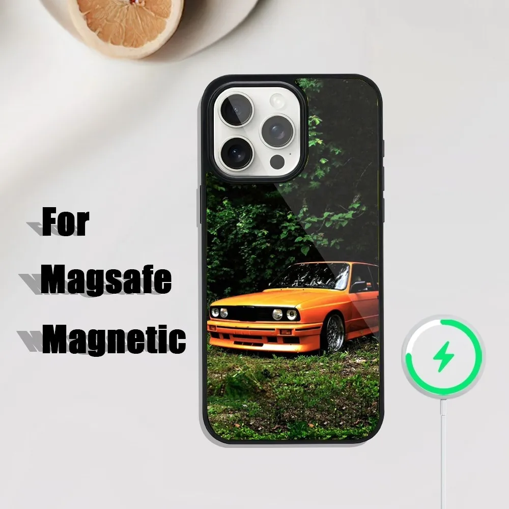 حافظة هاتف للسيارة B-BMW E20 E30 E36 لهواتف iPhone 16,15,14,13,12,11,Plus,Pro,Max Mini Magsafe شحن لاسلكي مغناطيسي