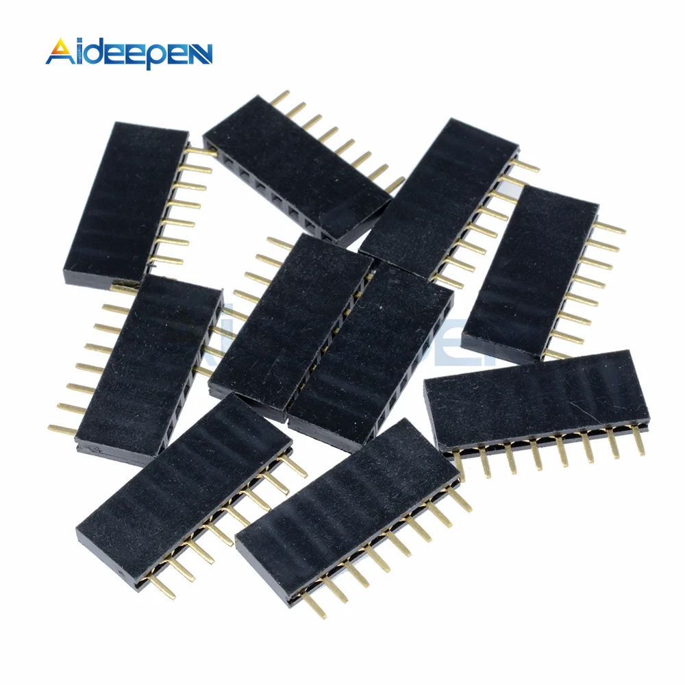 10PCS 1x8 Einreihige 8 Pins PCB Buchse Weibliche Header 2,54mm 8 Pin 8Pin 3mm länge von Pin DIY