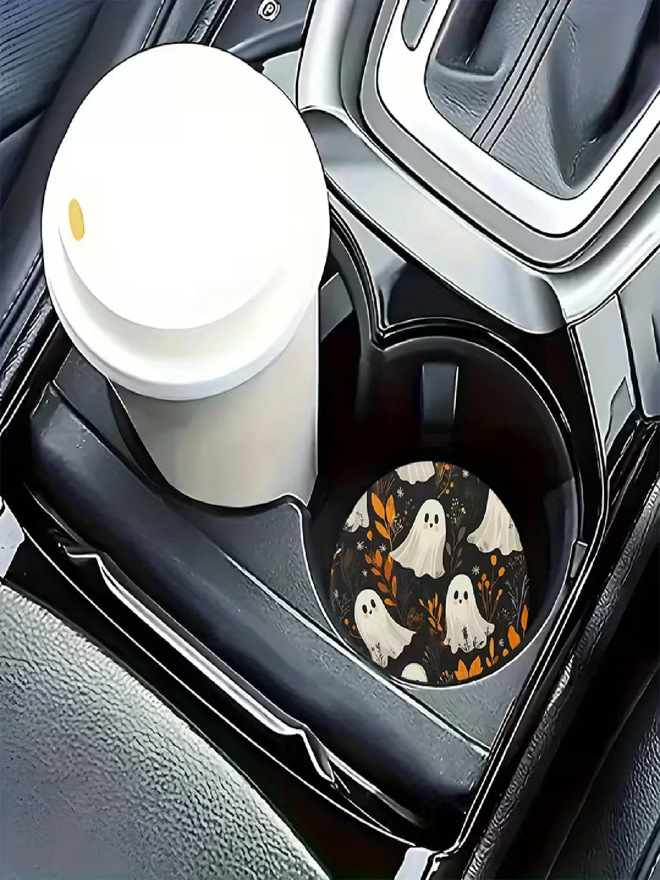 2 Halloween Eva Car Coasters - Pumpkin Design, Suitable for Car Interior Decoration Accessories, Compatible with Various Car Models, Suitable for All Seasons, Unisex Style, Halloween, Thanksgiving, Christmas Decoration