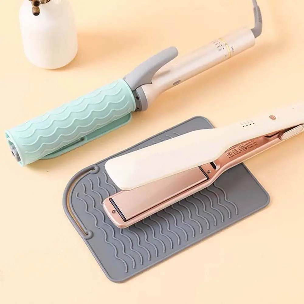 

Flat Iron Curling Hair Styling Tools Silicone Heat Resistant Mat Hair Curling Pads Hair Straightener Mat Insulation Curling Mat