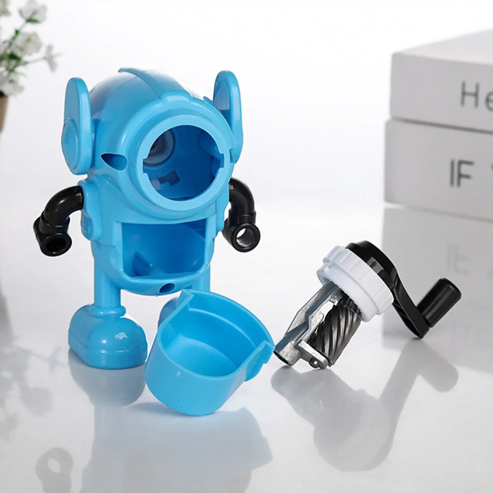 

Adorable Robot Shaped Hand Crank Pencil Portable Manual Sharpener For Students School Office Home Use Cartoon Design Kids