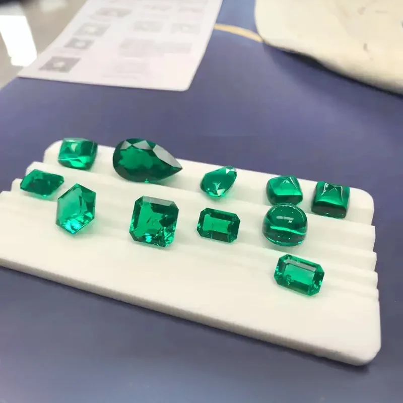 

Hot Sale Lab Grown All Sizes Shapes Colombian Emerald Muzo Green Loose Gems For Making Jewelry