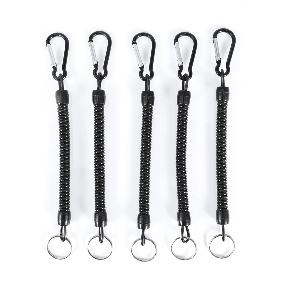5Pcs Retractable Fishing Lanyards Boating Ropes With Buckle Tackle Secure Accessories