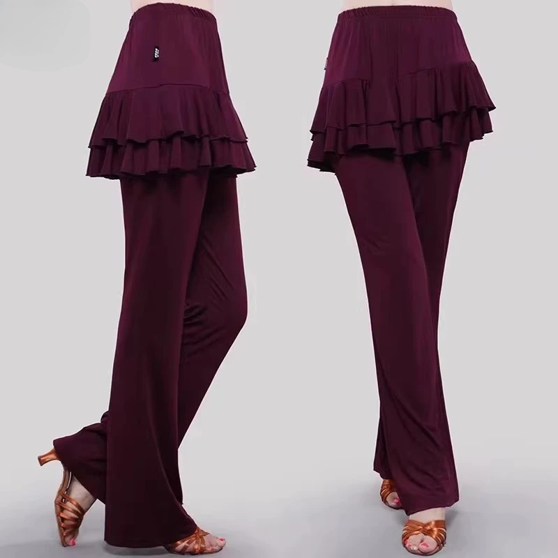 

Новые брюки для квадратных танцев 2026 года, женский танцевальный костюм, длинные брюки, юбка-брюки для латиноамериканских танцев, костюм для выступлений