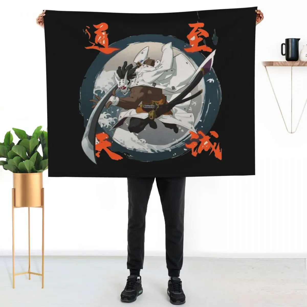 Guilty Gear - Nagoriyuki Throw Blanket Vintage Flannel Fabric Retros Bed covers Cute Plaid Bed linens Blankets