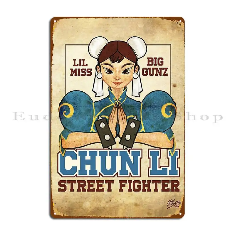 Chun Li Metal Sign Club Design Rusty Wall Decor Home Tin Sign Poster