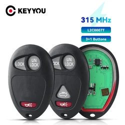 KEYYOU 3/4 Buttons Remote Control key For L2C0007T 315Mhz For Chevrolet Colorado Canyon H3 2006-2010 For Buick Century Car keys