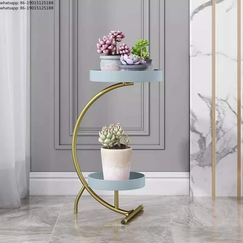 2026 Luxury Iron Flower Stand Living Room Planter Holder Metal Decorative Storage Shelf Balcony Organizer Rack Plant Shelf