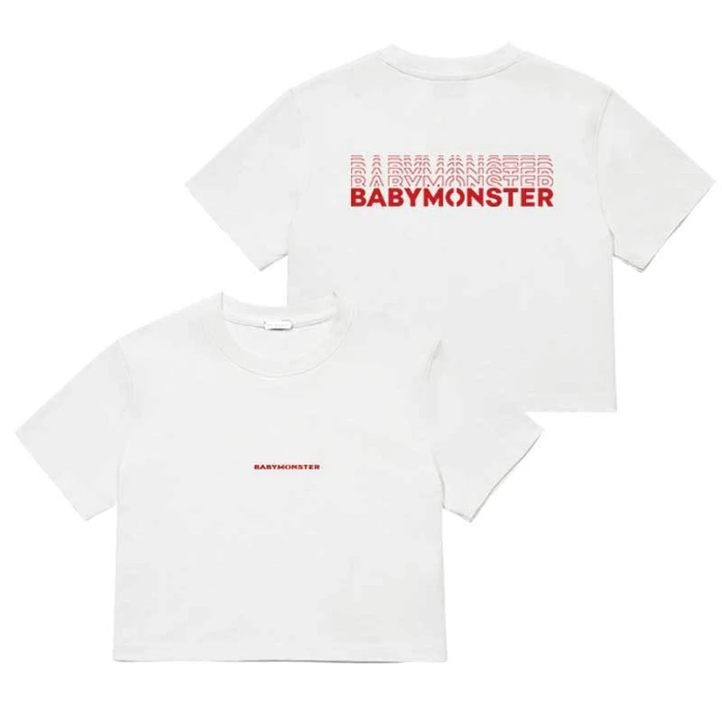 babymonster see you there letter printed T-shirt women's summer O-neck short-sleeved clothing men's and women's cotton tops