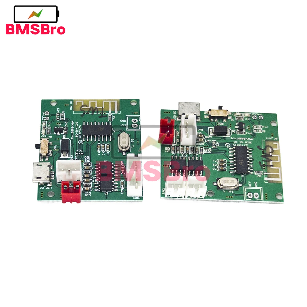 TWS Bluetooth 5.3 Power Amplifier Board 5W+5W 3.7V 5V Miciro USB True Wireless Stereo Module for Car Home Speaker Subwoofer DIY