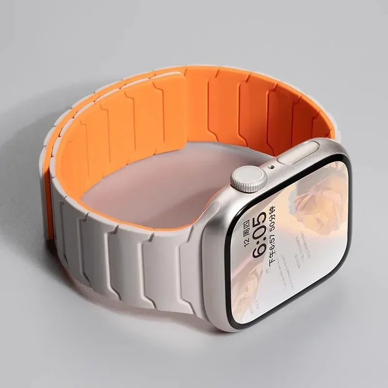 حزام سيليكون مغناطيسي لساعة أبل الترا 2 49 مللي متر 46 مللي متر 45 مللي متر سوار لسلسلة Iwatch 10 9 8 7 6 SE 5 38 44 42 40 2028 #3