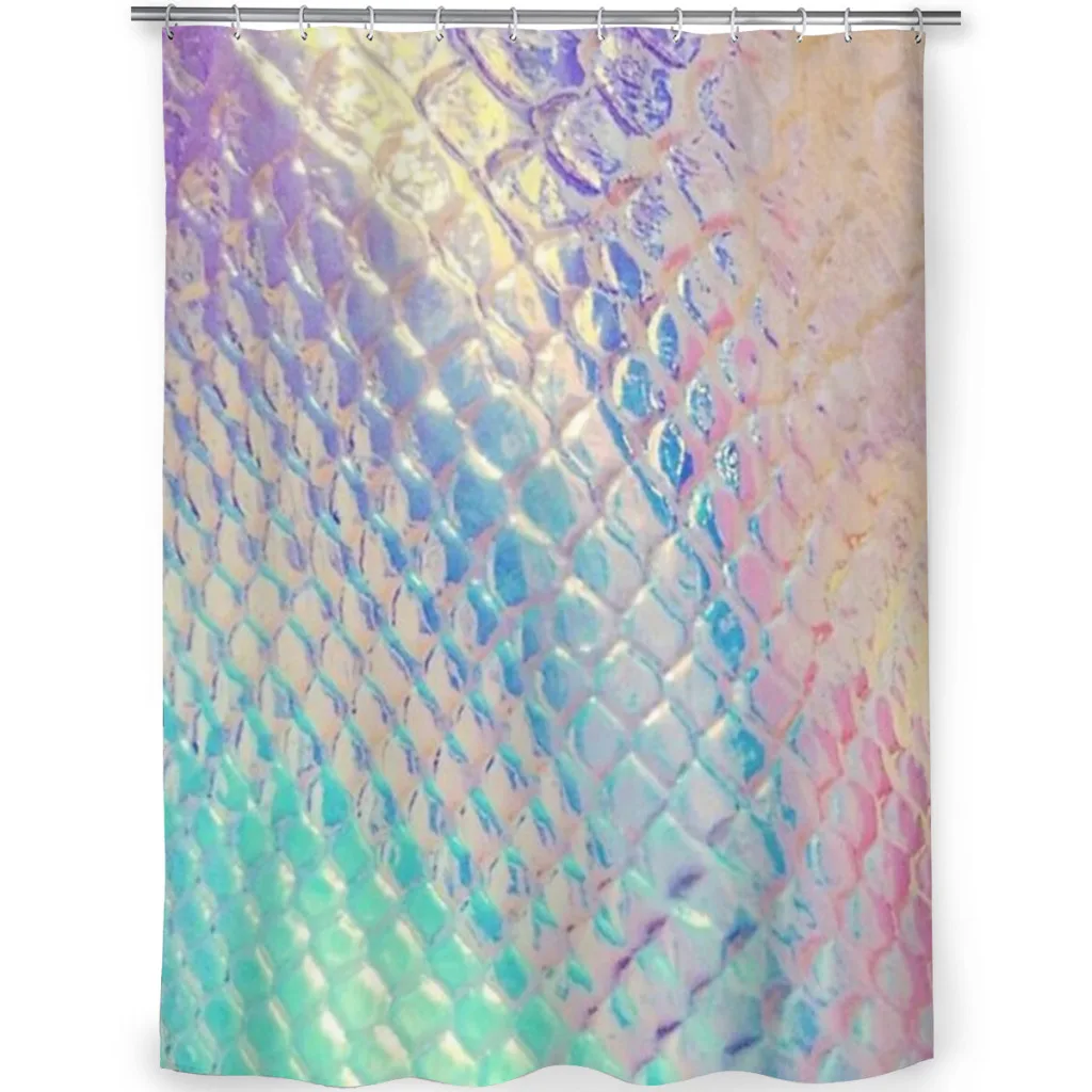 Shower curtain Bathroom  Iridescent Scales decor Modern household Curtain Festival gift