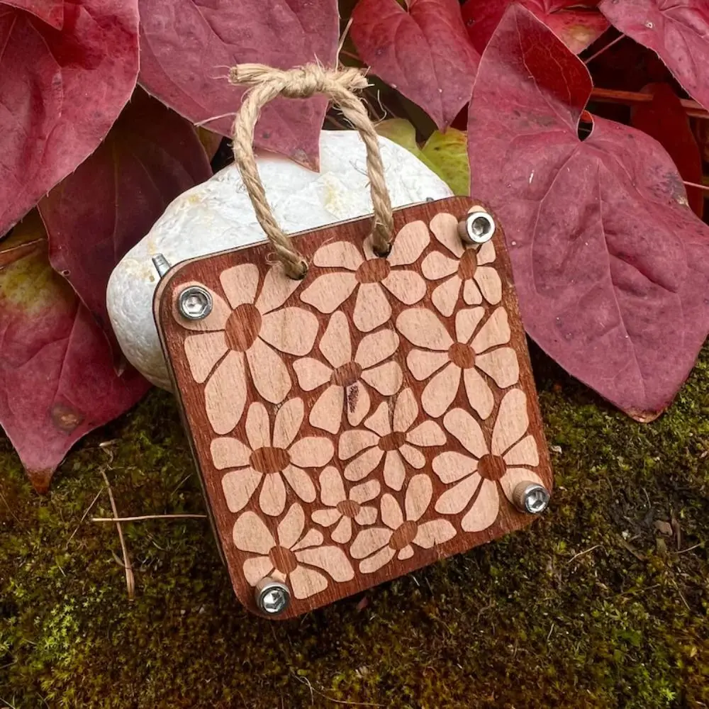 Practical Wooden Pocket Flower Press DIY Creative Specimen Embossing Device Keychain Mini Press Flower Tool Plant Lover Gift