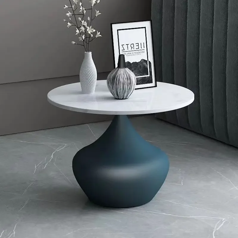 

Nordic Creative Light Luxury Marble Edge Few Round Simple Modern Living Room Sofa Corner Table Small Coffee Table