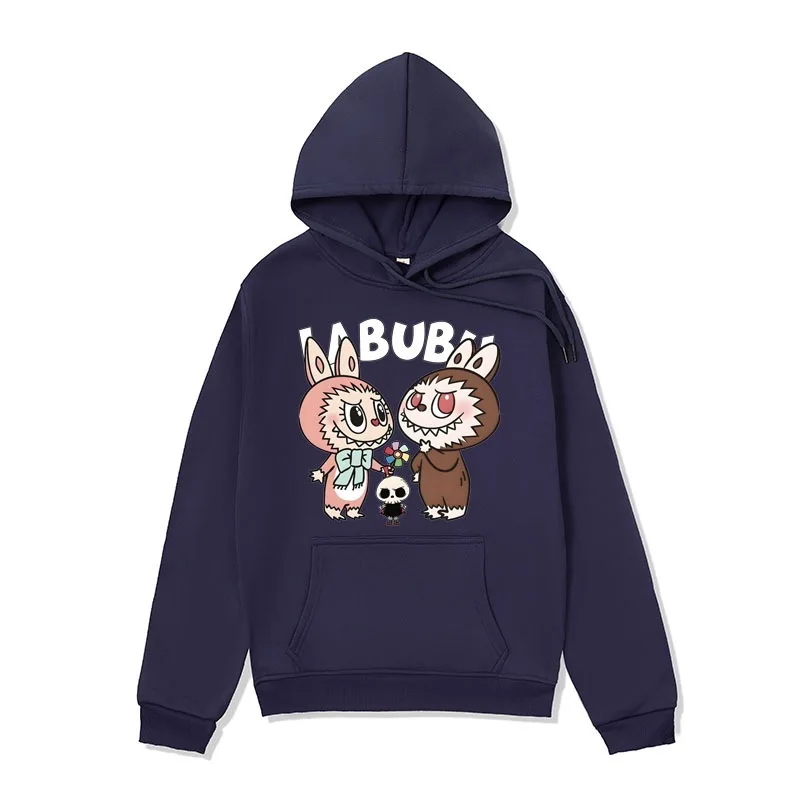 Popular All Over Thailand Labubu New Anime Men's Women's Hoodie Autumn And Winter Velvet Jacket Plus Size Top