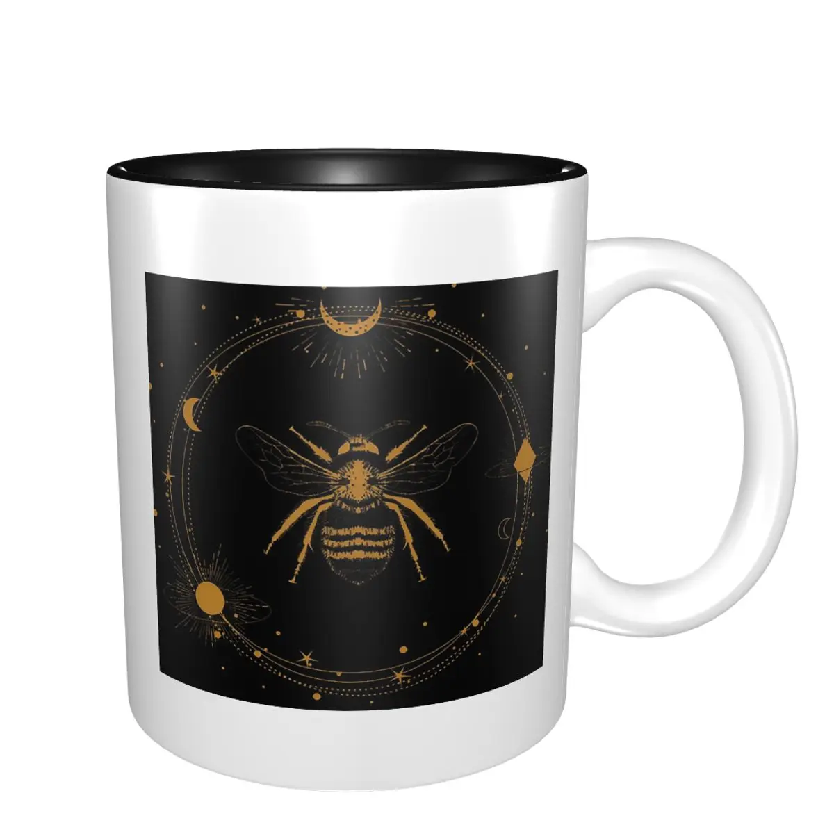 Dark Academia Bee Cottagecore Mug Funny Ceramic Coffee Cups Tea Mugs Milk Cup Drinkware Gift for Woman Man