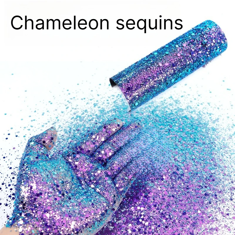 Chameleon Glitter Powder Hexagonal Sequins Epoxy Resin Glue Manicure Ingredients Handmade Ink Printing Chameleon Glitter Powder