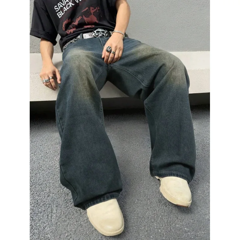

Vintage Wide Leg Jeans Unisex Non-Shrinkable Denim Pants Drawstring Closure Spring 2026 Neutral Fit Loose Fit Trousers
