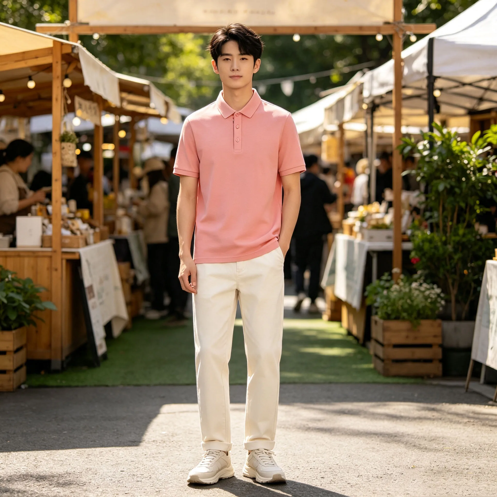 Summer Lyocell polo shirt men's and women's T-shirt with collar and short sleeves