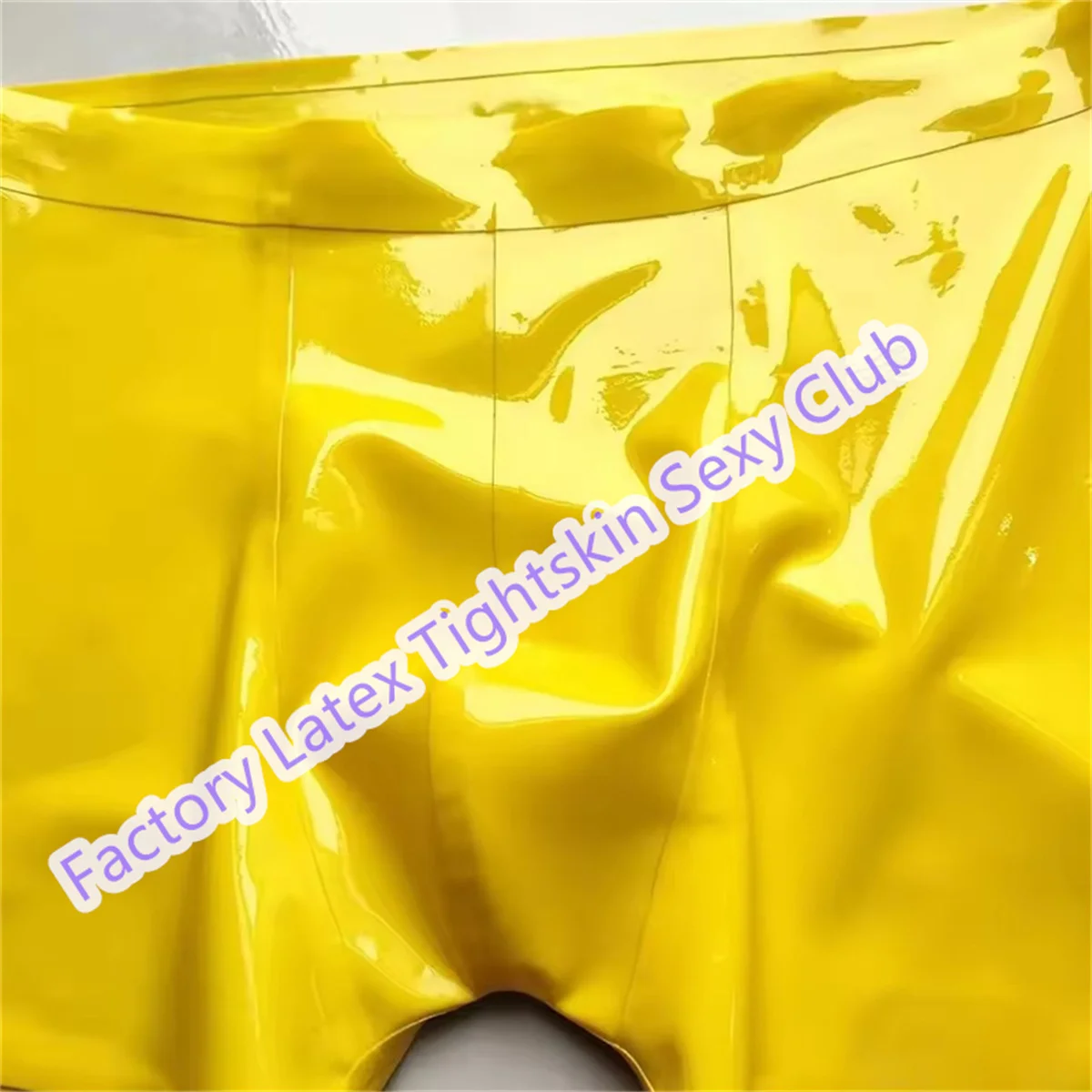 Männliche Latex-Höschen, Gummi-Shorts, gelbe Unterwäsche, Halloween-Cosplay-Kostüme, maßgeschneidert