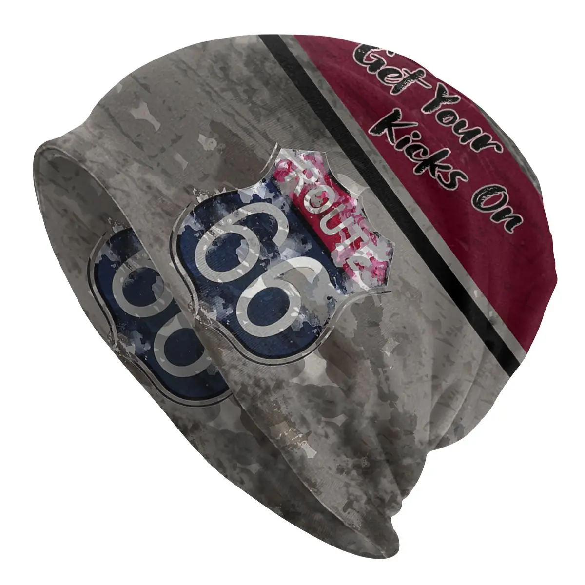 U S Route 66 Get Your Kicks On Men Women Thin Beanies Cycling Ski Cap Double Layer Fabric Bonnet Hat