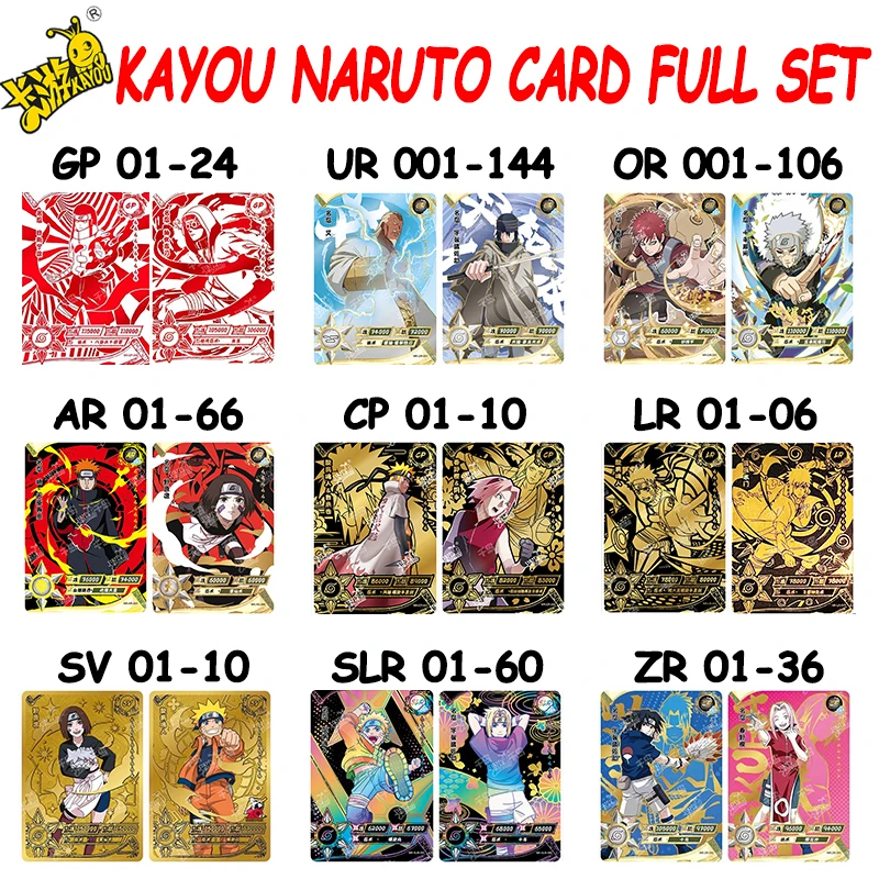 Naruto KAYOU Card Full Set Rare BP NR SE GP CP SP CR MR PR SV SLR OR AR NR UR ZR TR Cards Uzumaki Naruto Anime Collectible Card