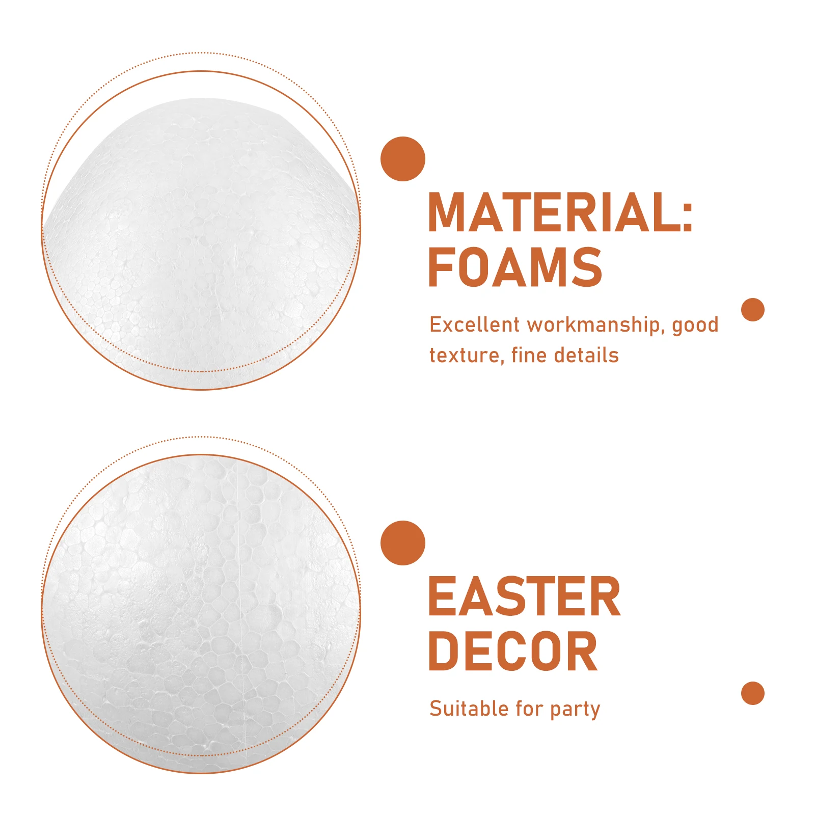 

2pcs Foam Egg Paintable DIY Eggs Polystyrene Craft Shapes Easter Decor Wreath Props Wedding Halloween Christmas Party