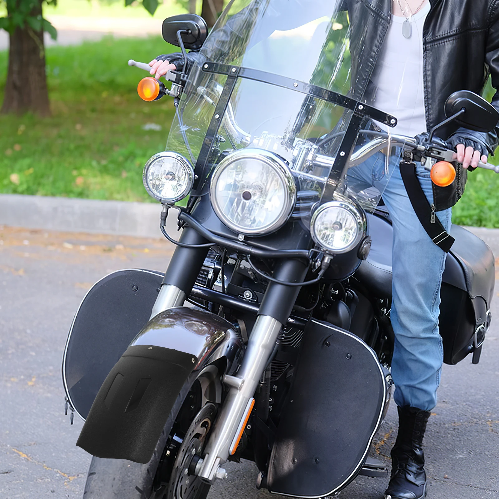 

Extended Front Mudguard Motorcycle Accessories Long Splash Guards Durable ABS Material Compatible Models Mudflaps Flaps
