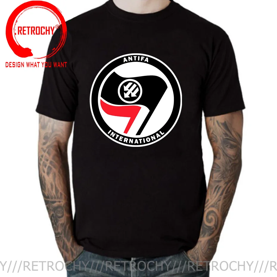 ANTIFASCHISTISCHE AKTION Leftist Antifa Antifascism Antifascist Mens T Shirt Male Brand Tee Shirt Men Summer Anitfa Logo T-shirt