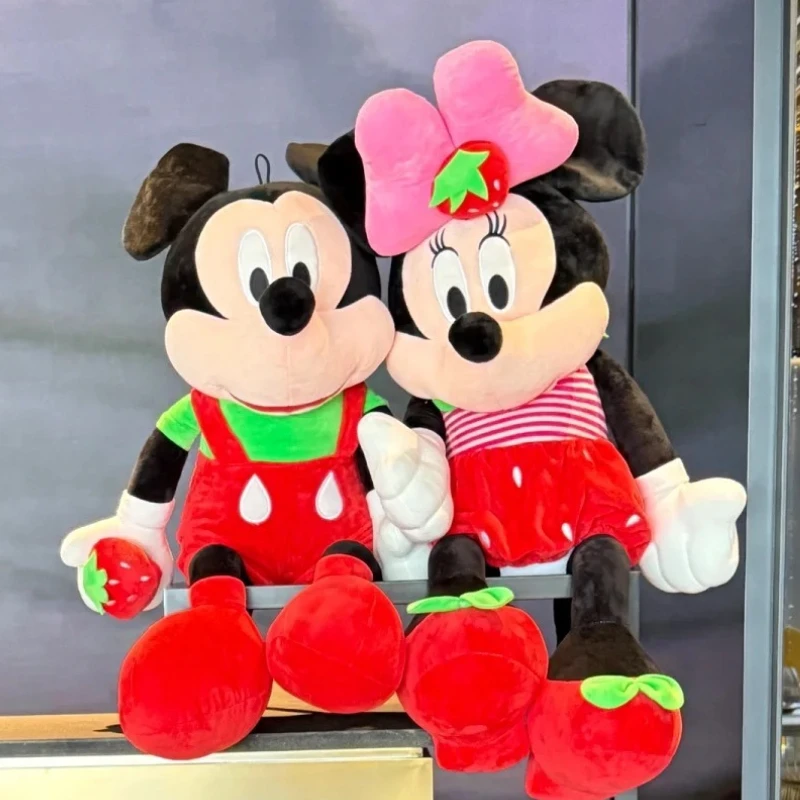 

Периферийные устройства из фильма, милая плюшевая игрушка с героями мультфильмов, подушка с клубникой и Минни Маус, кукла, тряпичная кукла, пара, креативный подарок на день рождения