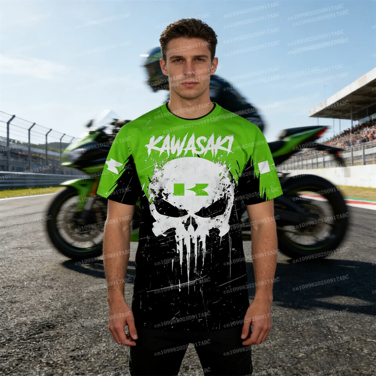 

（Kawasaki ）Men Tshirt Y2K Kawasaki Tshirt Motorcycle Fashion Tshirt Riding T-shirt Women's Tshirt 3D Print Children's Sports Top