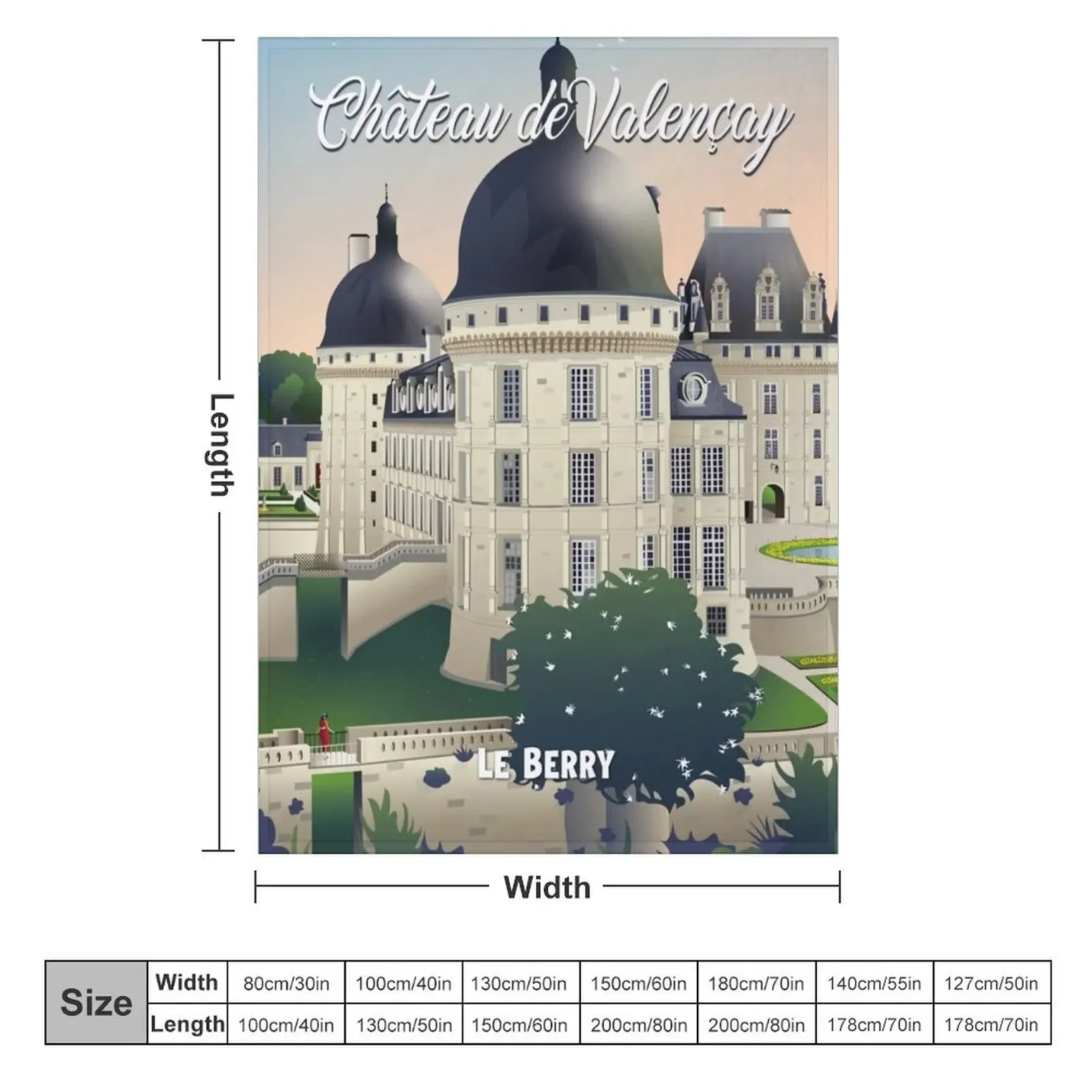 Throw Blanket - Chateau de Valencay Throw Blanket christmas decoration Blankets Sofas Of Decoration Beautifuls Blankets