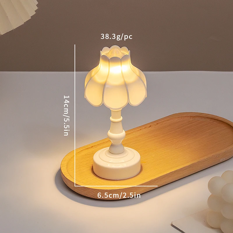 1:12 Dollhouse Miniature Flower Bud Table Lamp Night Light