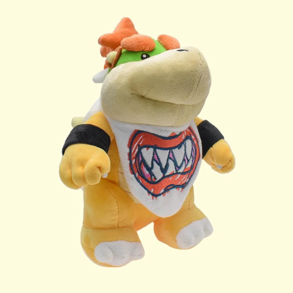 Super Mario Bowser Jr. Plush 21cm Standing Stuffed Toy with Scarf Cute Nintendo Game Character Collectible Doll view 2