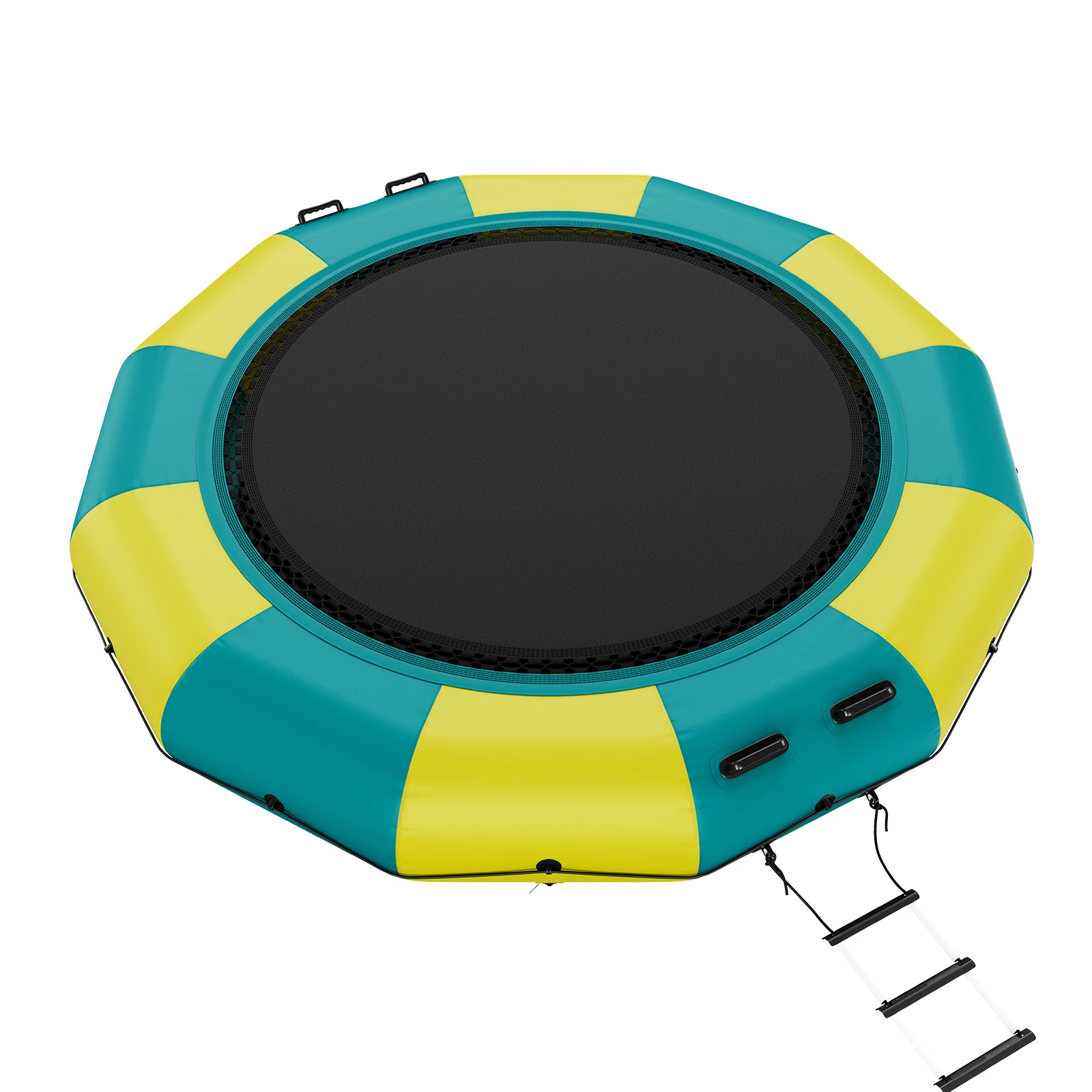 VEVOR 13ft Inflatable Water Bouncer Recreational Water Trampoline Portable Bounce Swim Platform Kids Adults Floating Rebounder