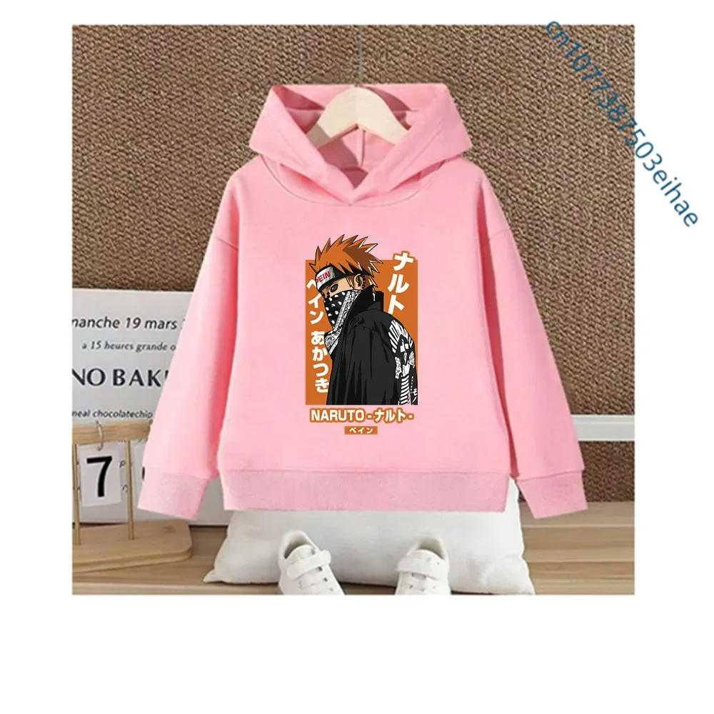 Naruto Children Daily Hoodie 2026 Harajuku Cartoon Themed Long-Sleeved Hooded Pullover Street Fashion Top Spring Autumn Soft