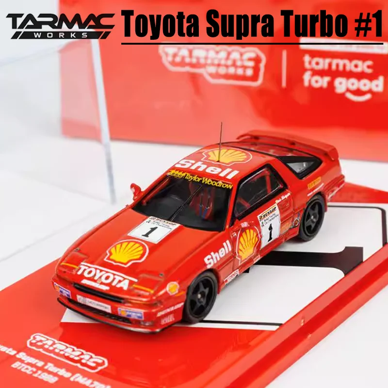 Tarmac งาน 1/64 โตโยต้า Supra Turbo # 1 โลหะผสมของเล่นยานยนต์โมเดลโลหะDiecastของขวัญ