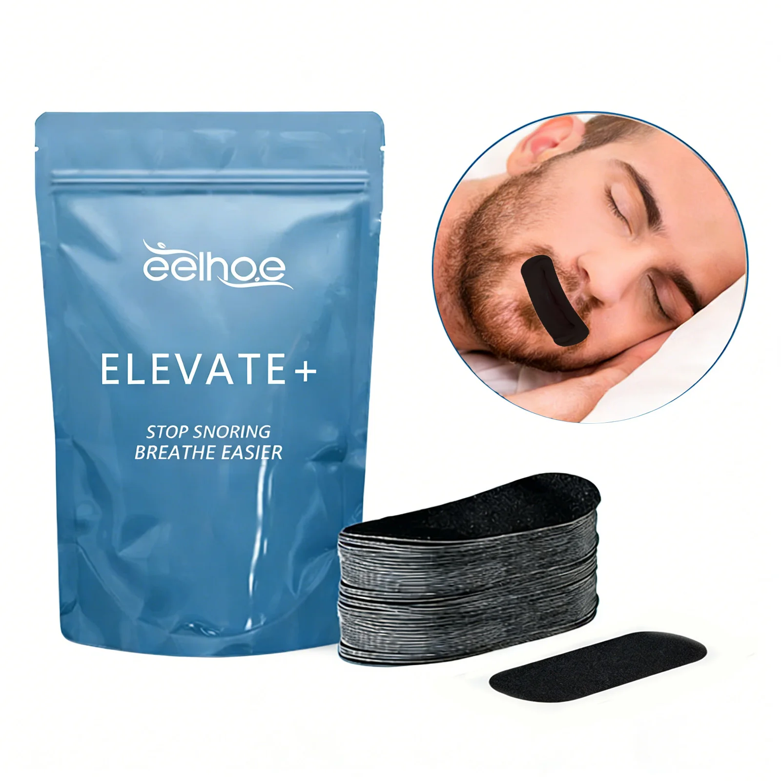 30 Pcs Anti Snoring Mouth Tape Strips - Stop Snoring Aid, Improve Sleep & Nasal Breathing, Gentle Mouth Closure Patch for s