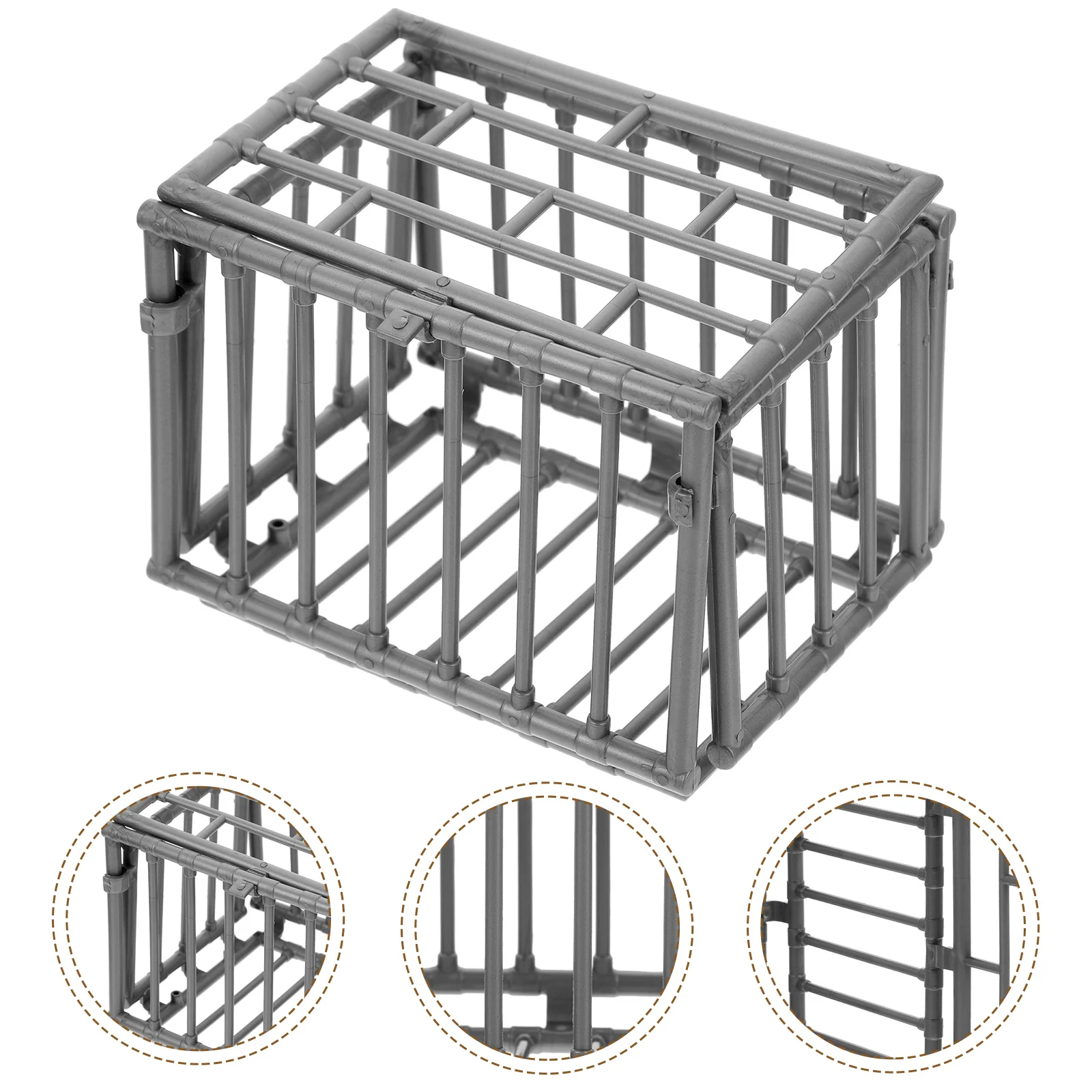 

2 Pcs Beast Fence Model Rat Toys Animal Cage Truck Dog for Stuffed Jail Small Mini House Accessories Baby