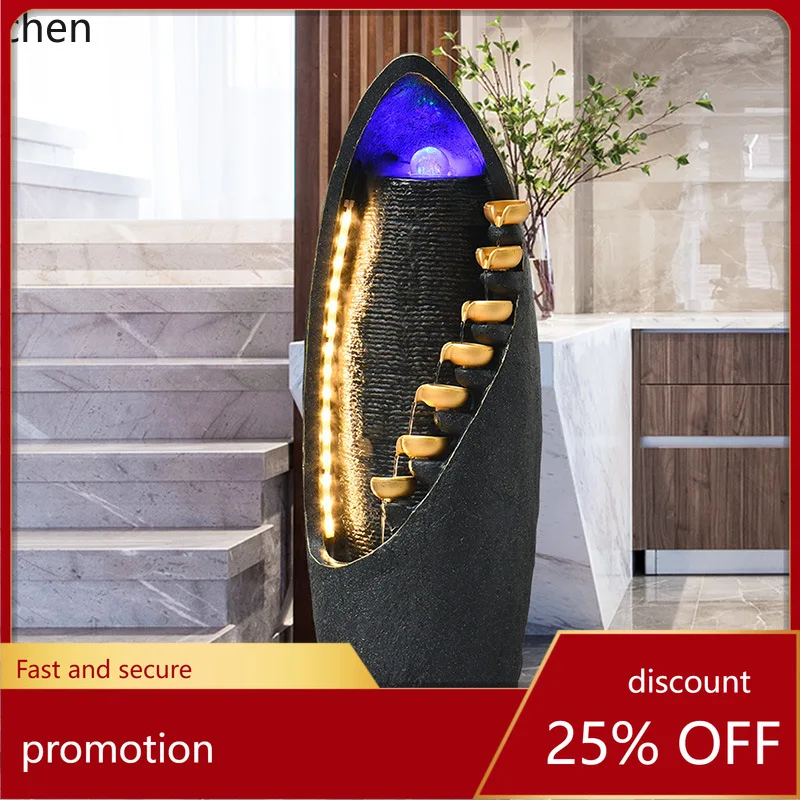 ZMLLiving Room Flowing Water Fountain Ball Floor Ornament Home Decoration Circulating Water Humidifier