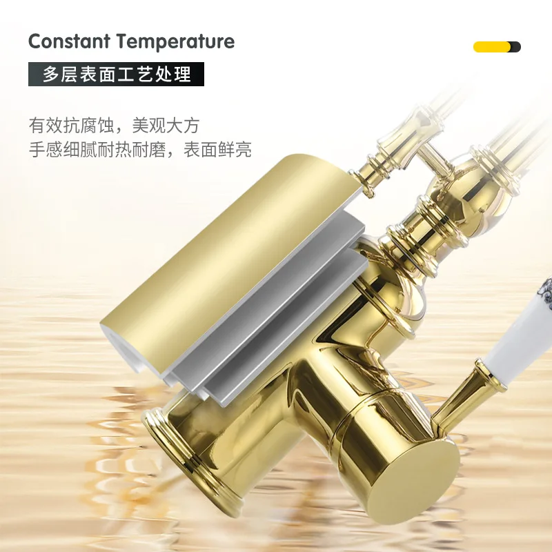 صنبور سحب ربيعي أمريكي، حرير ذهبي ساخن وبارد #4