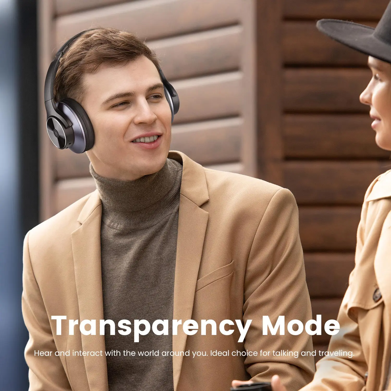 Oneodio A10 Cuffie Bluetooth 5.4 ibride con cancellazione attiva del rumore con audio ad alta risoluzione Cuffie wireless sopra l'orecchio ANC con 5 microfoni