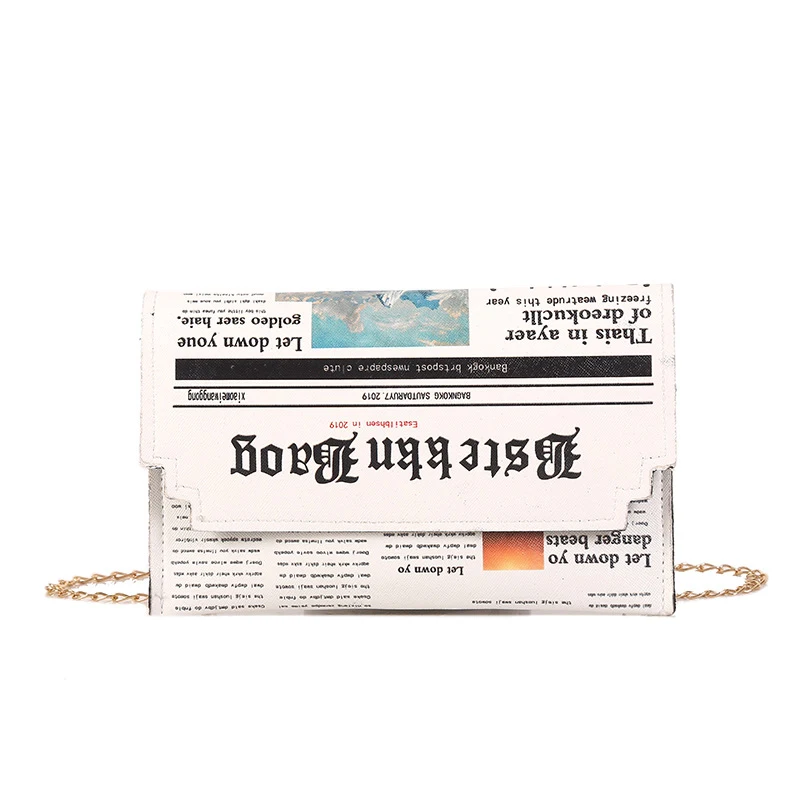 Luxury Designer Women Bags Personality Fashion Shoulder Bags Ladies All-match Messenger Bag Newspaper Modeling Small Square Bag