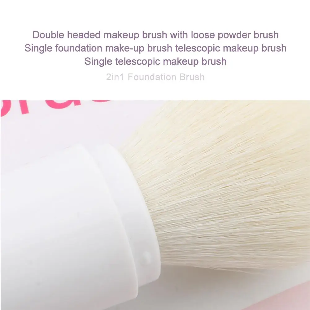 2 In 1 Foundation Brush Makeup Brush Travel Blush Brush Loose Powder Minimalist Portable Multifunctional Makeup Brush