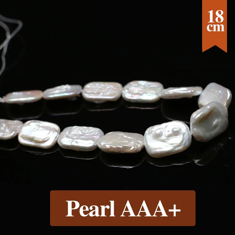 

18CM Baroque Pearl Bead Rectangle Natural Freshwater Pearl Loose Spacer Beaded for Making DIY Jewerly Necklace Bracelet Earrings